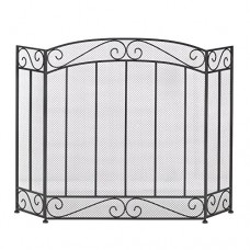 Fire Screen For Fireplace  Antique Rustic Iron Classic Fireplace Screens Black - B074Y9D13Y